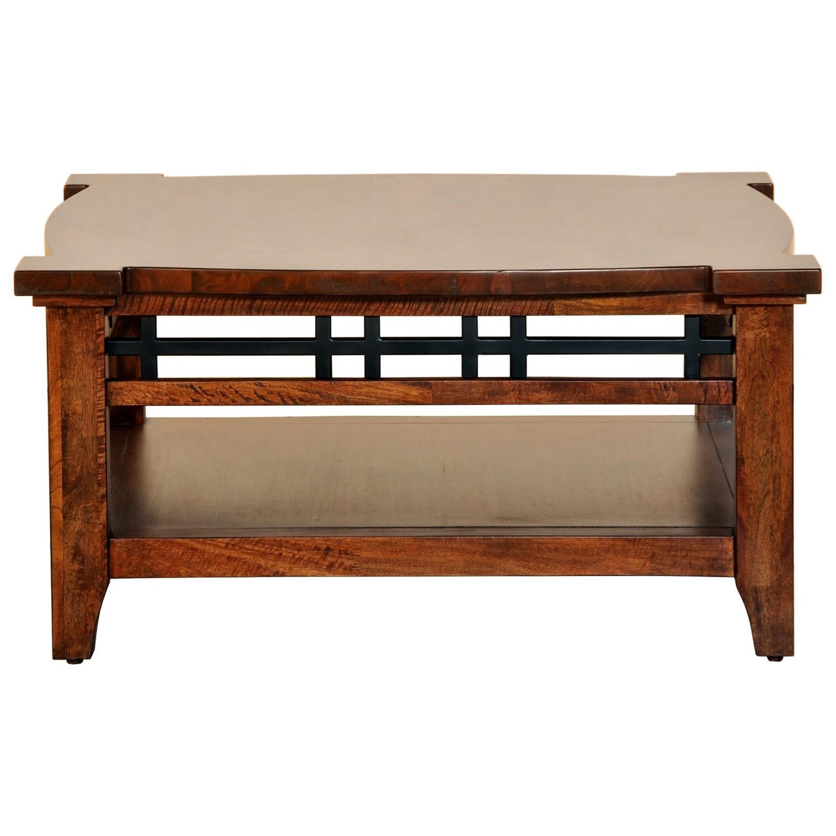 Warehouse M Whistler Retreat 10665454 Solid Mango Square Cocktail Table with Shelf Pilgrim